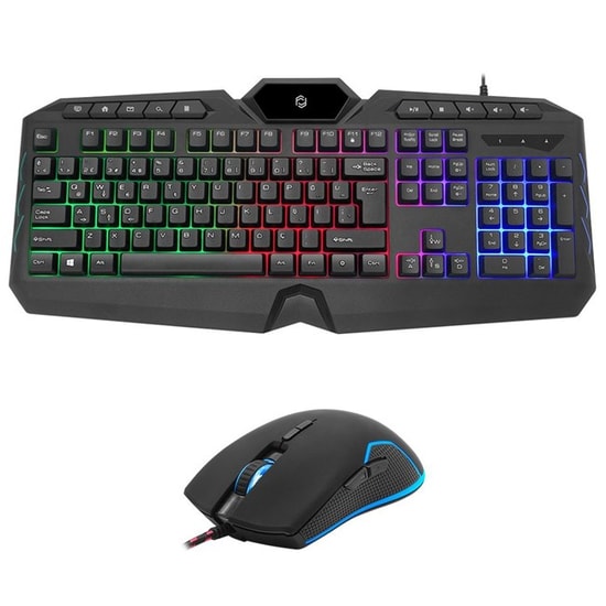 Frisby FK-4865QU Siyah Q Türkçe Kablolu RGB Oyuncu Klavye Mouse Set - 150cm Kablo, 7 Programlanabilir Buton, 8000 DPI