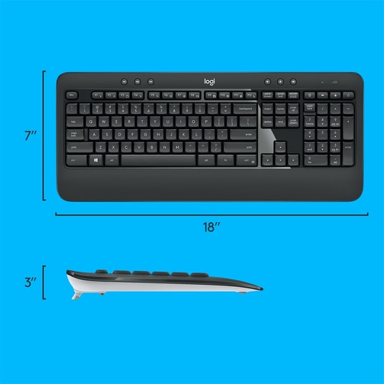 Logitech MK540 Siyah Kablosuz Türkçe Q Düzen Klavye Mouse Seti (920-008687) - Bilek Desteği, Uzun Pil Ömrü, Multimedya