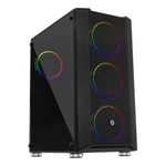 Frisby FC-9405G 650W 80+ RGB ATX Mid Tower Oyuncu Kasası - 4x120mm Fan, Temperli Cam, Mesh, USB 3.0, Siyah Kasa