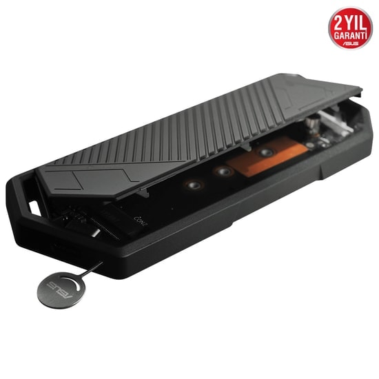 ASUS ROG Strix Arion Lite M.2 NVMe Harici SSD Kutusu - USB 3.2 Gen2 Type-C, 10Gbps, RGB, Vidasız, Alüminyum Kasa