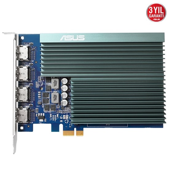 Asus GeForce GT730 2GB GDDR5 Ekran Kartı (90YV0H20-M0NA00) - GT730-4H-SL-2GD5, 64bit, 4xHDMI, Pasif Soğutma, Low Profile