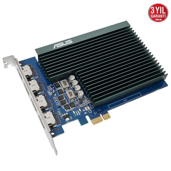 Asus GeForce GT730 2GB GDDR5 Ekran Kartı (90YV0H20-M0NA00) - GT730-4H-SL-2GD5, 64bit, 4xHDMI, Pasif Soğutma, Low Profile