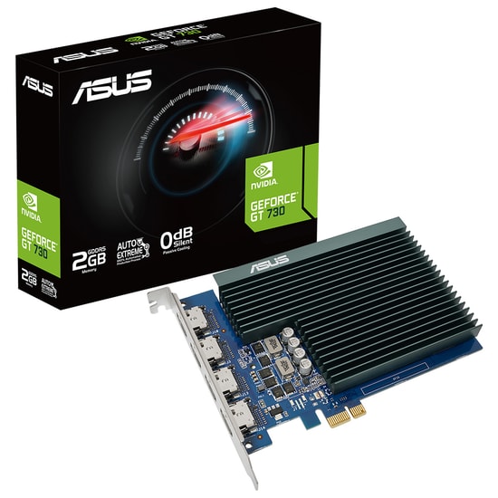 Asus GeForce GT730 2GB GDDR5 Ekran Kartı (90YV0H20-M0NA00) - GT730-4H-SL-2GD5, 64bit, 4xHDMI, Pasif Soğutma, Low Profile