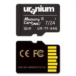 Uranium 64 Gb UR-TF-64G Micro Sd Card U3 7/24 100/40mbs Industrial Hafiza Karti (3 Yil Garanti) Kart Bellek