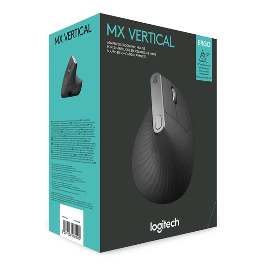 Logitech MX Vertical Ergonomik Siyah Kablosuz Mouse (910-005448) - 4000 DPI, Şarj Edilebilir, Dikey Tasarım