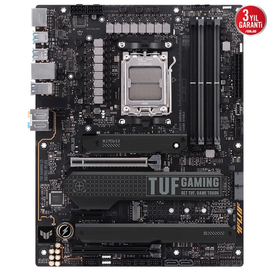 Asus TUF GAMING X670E-PLUS Anakart (90MB1BJ0-M0EAY0) - AM5, DDR5 6400MHz (OC), RGB, PCIe 5.0, 4xM.2, USB 3.2, 2.5G LAN