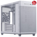 ASUS Prime AP201 Beyaz MicroATX Kasa: Temperli Cam, Aletsiz Paneller, 360mm Radyatör, 338mm Ekran Kartı Desteği