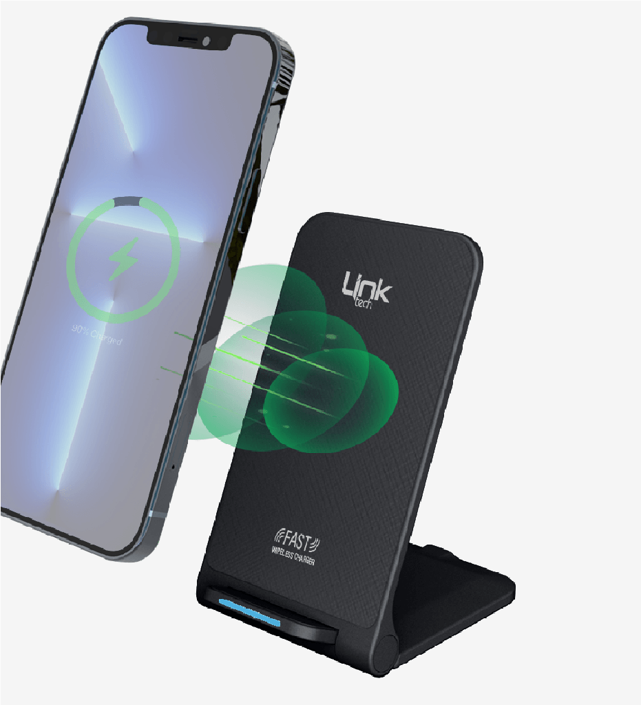Linktech W515 15w Type-C Masaüstü Wireless Siyah Şarj Aleti & Telefon Tutacağı
