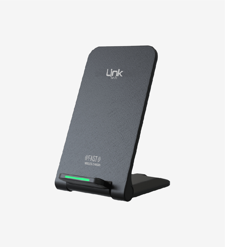 Linktech W515 15w Type-C Masaüstü Wireless Siyah Şarj Aleti & Telefon Tutacağı