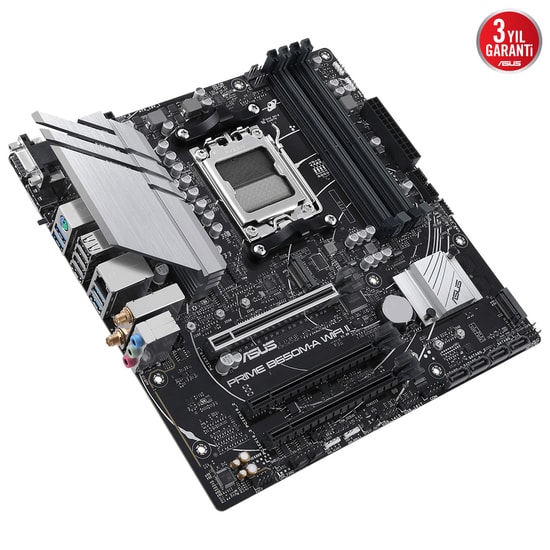 ASUS Prime B650M-A Wifi II Anakart: AM5 Ryzen, DDR5 7600MHz, Çift M.2, VGA, DP, HDMI, WiFi 6, 2.5G LAN, USB 3.2 MicroATX