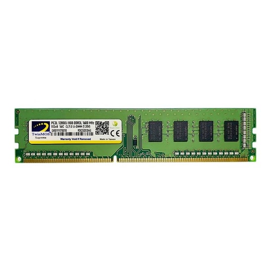 TwinMOS 8GB DDR3 1600MHz CL11 Masaüstü RAM Bellek (MDD3L8GB1600D) - 1.35V Düşük Voltajlı Yüksek Performans