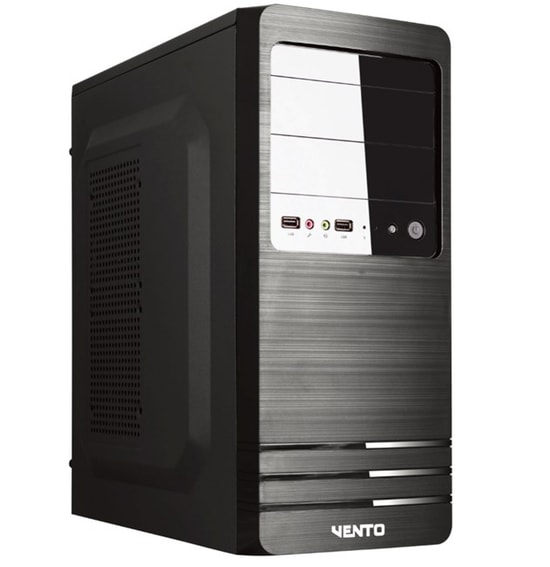Vento VS114F Piano Black 400W Peak (350W Gerçek) ATX Kasa - 2xUSB 2.0, 2x3.5" HDD Yuva, Toz Filtreli, 2 Fanlı Sistem