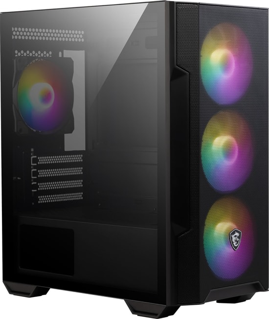 MSI MAG FORGE M100R Siyah Temperli Camlı ARGB Fanlı mATX Oyuncu Kasası - 4x120mm Fan, USB 3.2, 2x2.5"  3x3.5" Yuva