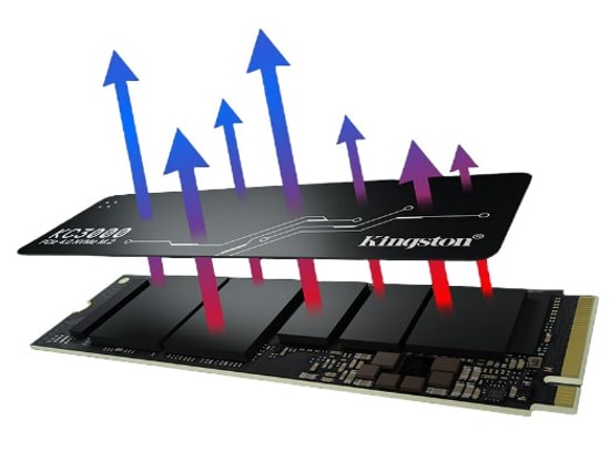 Kingston KC3000 4TB NVMe M.2 Grafen Soğutuculu SSD (SKC3000D/4096G) - 7000/7000 MB/s, PCIe Gen 4x4, 4GB DDR4 Önbellek