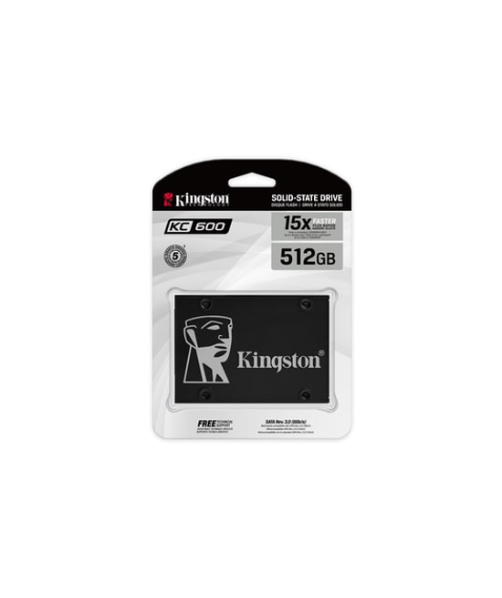 Kingston KC600 512GB 2.5" 3D NAND SSD (SKC600/512G) - SATA3 6Gb/s, 550/520 MB/s Okuma/Yazma, 7mm, 512MB DDR3 Önbellek