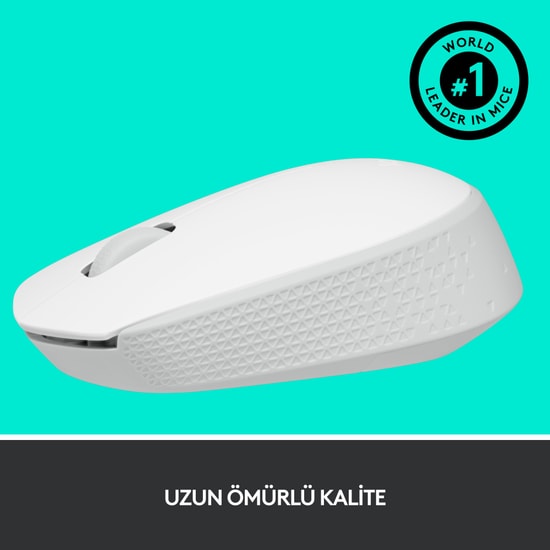 Logitech M171 Beyaz Kablosuz Optik Mouse (910-006867) - 10 Metre Çekim Mesafesi, 1000 DPI Hassasiyet, Tak Çalıştır