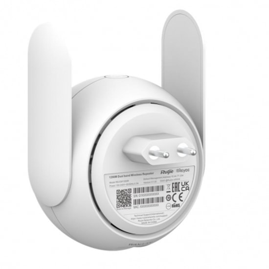 Ruijie Reyee RG-EW1200R AC1200 Wi-Fi Menzil Genişletici - Dual Band, 1200Mbps, 2.4/5GHz, 2 Harici Anten, 1 Port