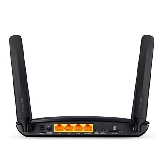TP-Link Archer MR200 AC750 Çift Bant 4G LTE Router - WiFi 5, 300Mbps (2.4GHz) + 433Mbps (5GHz), 2xAnten, 3x100Mbs Port