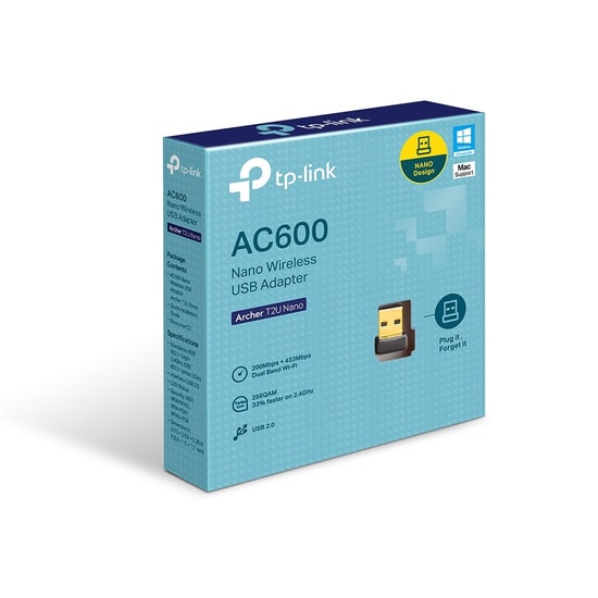 TP-LINK ARCHER T2U NANO AC600 Kablosuz USB Ağ Adaptörü - WiFi 5, Dahili Anten, 802.11ac, Nano Boyut, Kolay Kurulum