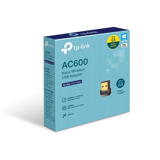 TP-LINK ARCHER T2U NANO AC600 Kablosuz USB Ağ Adaptörü - WiFi 5, Dahili Anten, 802.11ac, Nano Boyut, Kolay Kurulum
