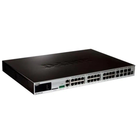 D-Link DGS-3420-28TC Switch - 24 Port Gigabit, 4x10GB SFP+, L2+ Yönetilebilir, Stackable Rackmount Anahtar