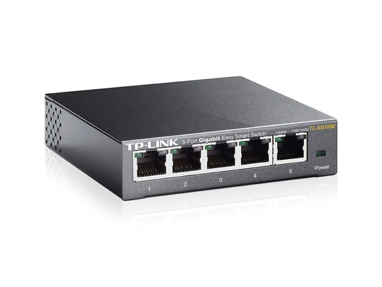 TP-Link TL-SG105E 5 Port Gigabit Easy Smart Switch - 10/100/1000 Mbps, QoS, VLAN, Döngü Önleme, Metal Kasa Tasarımı