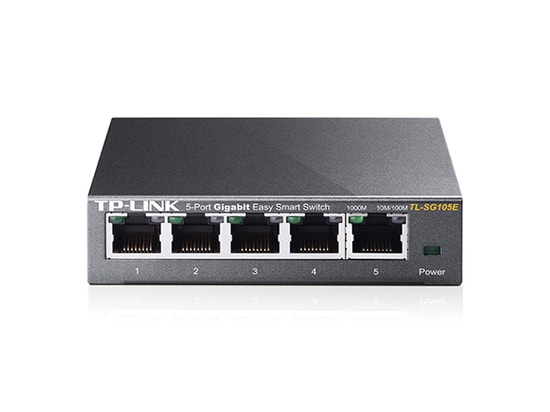 TP-Link TL-SG105E 5 Port Gigabit Easy Smart Switch - 10/100/1000 Mbps, QoS, VLAN, Döngü Önleme, Metal Kasa Tasarımı