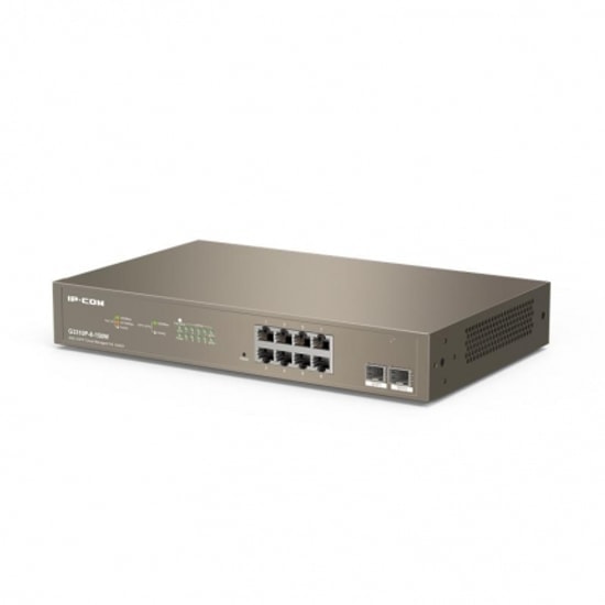 IP-COM G3310P 8 Port Gigabit PoE Switch - 2x1G SFP Uplink, Cloud Yönetilebilir, 130W Güç, Rackmount Anahtar Cihazı