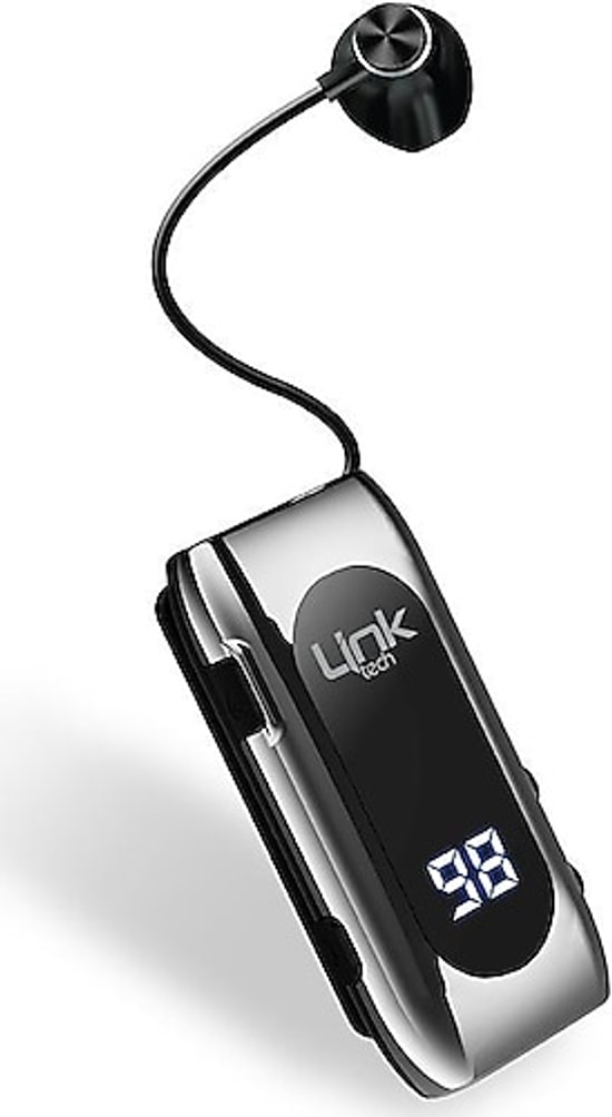 LinkTech V80 Makaralı Titreşimli Gri Bluetooth Kulaklık (LPH-V80/SILVER) - 20 Saat Kullanım, Bluetooth 5.2, Mikrofonlu