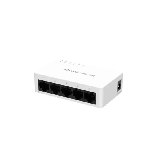 Ruijie Reyee RG-ES05G 5 Port Gigabit Switch - 10/100/1000 Mbps, Plastik Kasa Tasarımı, Tak Çalıştır, Masaüstü Kullanım