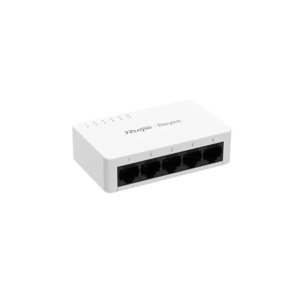 Ruijie Reyee RG-ES05G 5 Port Gigabit Switch - 10/100/1000 Mbps, Plastik Kasa Tasarımı, Tak Çalıştır, Masaüstü Kullanım