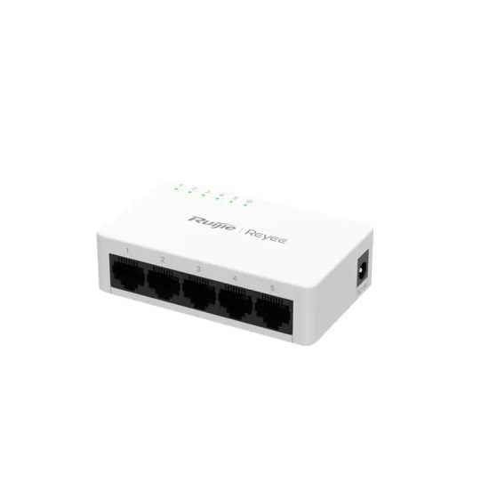 Ruijie Reyee RG-ES05G 5 Port Gigabit Switch - 10/100/1000 Mbps, Plastik Kasa Tasarımı, Tak Çalıştır, Masaüstü Kullanım