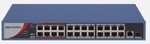 Hikvision DS-3E0326P-E/M(B) 24 Port 10/100 PoE Switch - 230W PoE Bütçesi, 1x Gigabit Uplink, 1x SFP Uplink, Metal Kasa