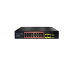 Uranium POE-1621SFP-200W 16 Port 10/100 PoE Switch - 2x Gb RJ45, 1x SFP Uplink, 200W Güç, Rackmount, Realtek Chipset