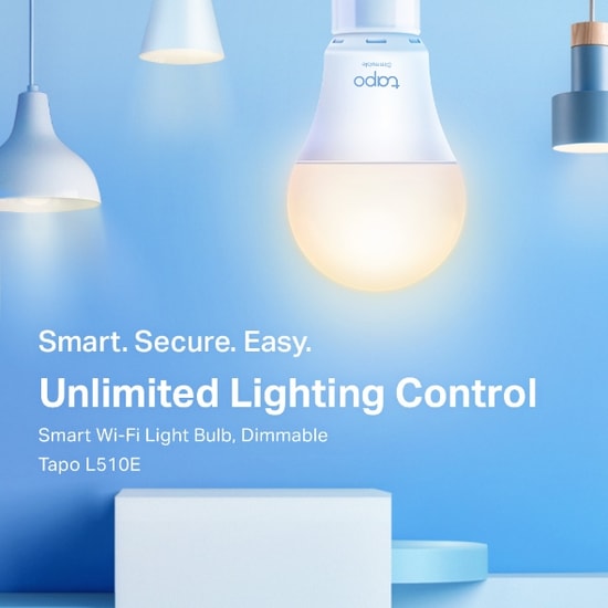 TP-Link Tapo L510E-2P Akıllı Wi-Fi Ayarlanabilir Ampul 2'li Paket - Kısılabilir Işık Seviyesi, 8.7W, 2700K Beyaz Işık