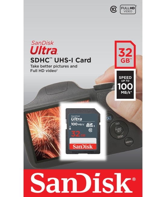 SanDisk Ultra 32GB SDHC UHS-I Hafıza Kartı (SDSDUNR-032G-GN3IN) - 100MB/s Okuma Hızı, Class 10, Yüksek Performans