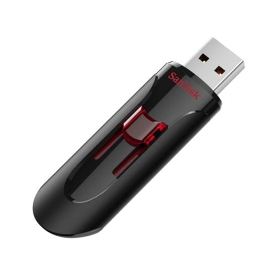 SanDisk Cruzer Glide 64GB USB 3.0 Siyah USB Bellek (SDCZ600-064G-G35) - Kızaklı Tasarım, Şifre Korumalı, NAND Flash