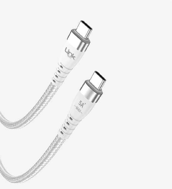 Linktech K653 Premium Super Charge 100cm 5a 100w Örgülü Metal Başlı Pd Type-C Type-C Şarj Kablosu
