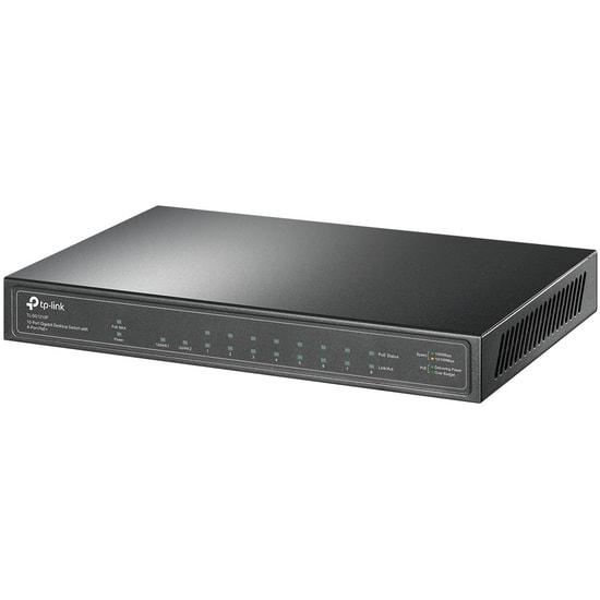 TP-Link TL-SG1210P 10 Port Gigabit PoE+ Switch - 8 Gigabit Port, Toplam 63W, 1 Uplink RJ45, 1 SFP Uplink, Metal Kasa