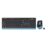 A4 Tech Fstyler FG1035 Mavi Kablosuz Q Düzen Klavye Mouse Set - 2000 Ayarlanabilir DPI, Multimedya Tuşlu, 10m Menzil