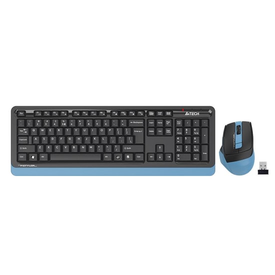 A4 Tech Fstyler FG1035 Mavi Kablosuz Q Düzen Klavye Mouse Set - 2000 Ayarlanabilir DPI, Multimedya Tuşlu, 10m Menzil