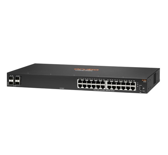 HPE Aruba 6000 24G Raf Tipi Switch (R8N88A) - 24 Port Gigabit, 4x1G SFP, Yönetilebilir, 8GB Bellek, Erişim Anahtarı