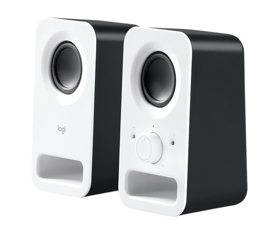 Logitech Z150 Beyaz 6W 1+1 Stereo Hoparlör (980-000815) - Kompakt Tasarım, Net Ses, 3.5mm Girişli Multimedya Hoparlör