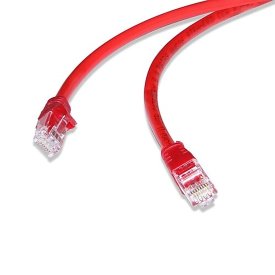 FLAXES FNK-601K 1 Metre Kırmızı CAT6 Network Patch Kablo - 1000GBT, 250MHz, 24AWG Yüksek Performanslı Ethernet Kablosu