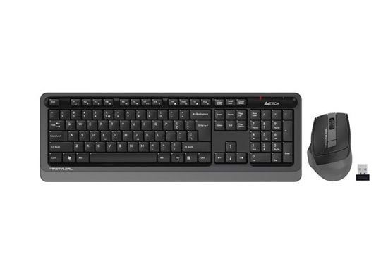 A4 Tech Fstyler FG1035 Gri Kablosuz Türkçe Q Düzen Klavye Mouse Set - 2000 DPI, USB Alıcı, Multimedya, 10m Menzil