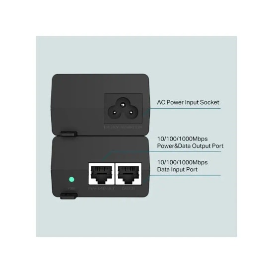 TP-Link Omada TL-POE160S Gigabit PoE+ Enjektör: 48V 30W, 2 Port, 802.3af/at, IP Kamera ve Masa Telefonu için Güç Çözümü