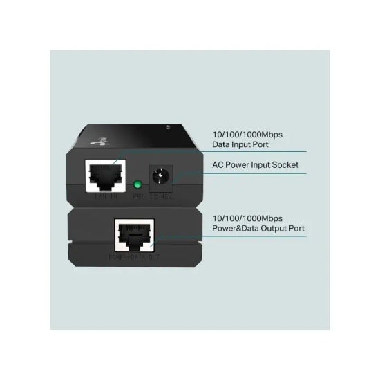 TP-Link Omada TL-POE150S Gigabit PoE Enjektör - 48Volt, 15.4Watt, 10/100/1000 Mbps LAN, Gigabit Port