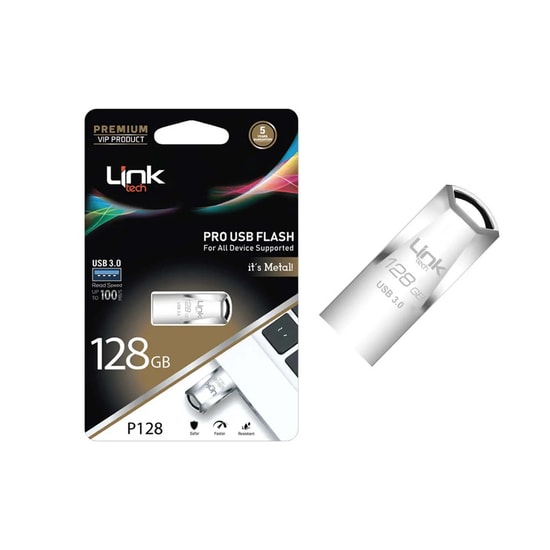 Linktech P128 Premium Pro 128GB USB 3.0 Metal Kasa Flash Bellek - 100MB/s Okuma, 70MB/s Yazma, Suya Darbeye Dayanıklı
