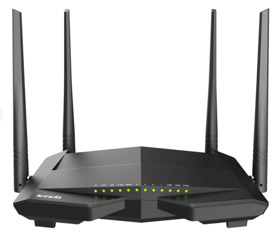 Tenda V12 AC1200 Dualband Wi-Fi Gigabit VDSL/ADSL Modem Router - 1200Mbps, 4x5dBi Anten, Fiber Destekli, 4 Port Gigabit