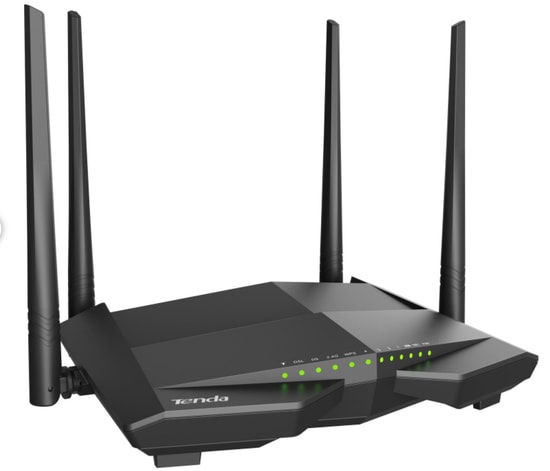 Tenda V12 AC1200 Dualband Wi-Fi Gigabit VDSL/ADSL Modem Router - 1200Mbps, 4x5dBi Anten, Fiber Destekli, 4 Port Gigabit